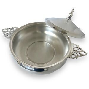 Vintage F.B. Rogers Silver Plate Server Casserole with Lid Handles Serveware
